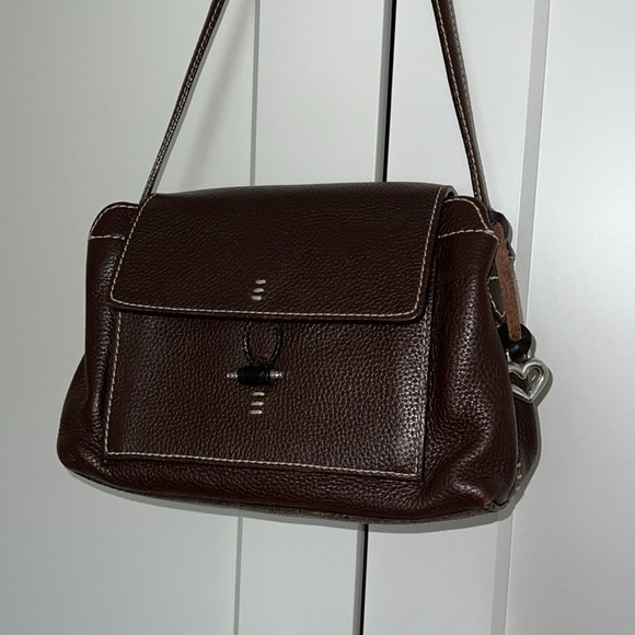 Vintage Brighton pebble leather bold stitch snap front purse - Picture 4 of 17